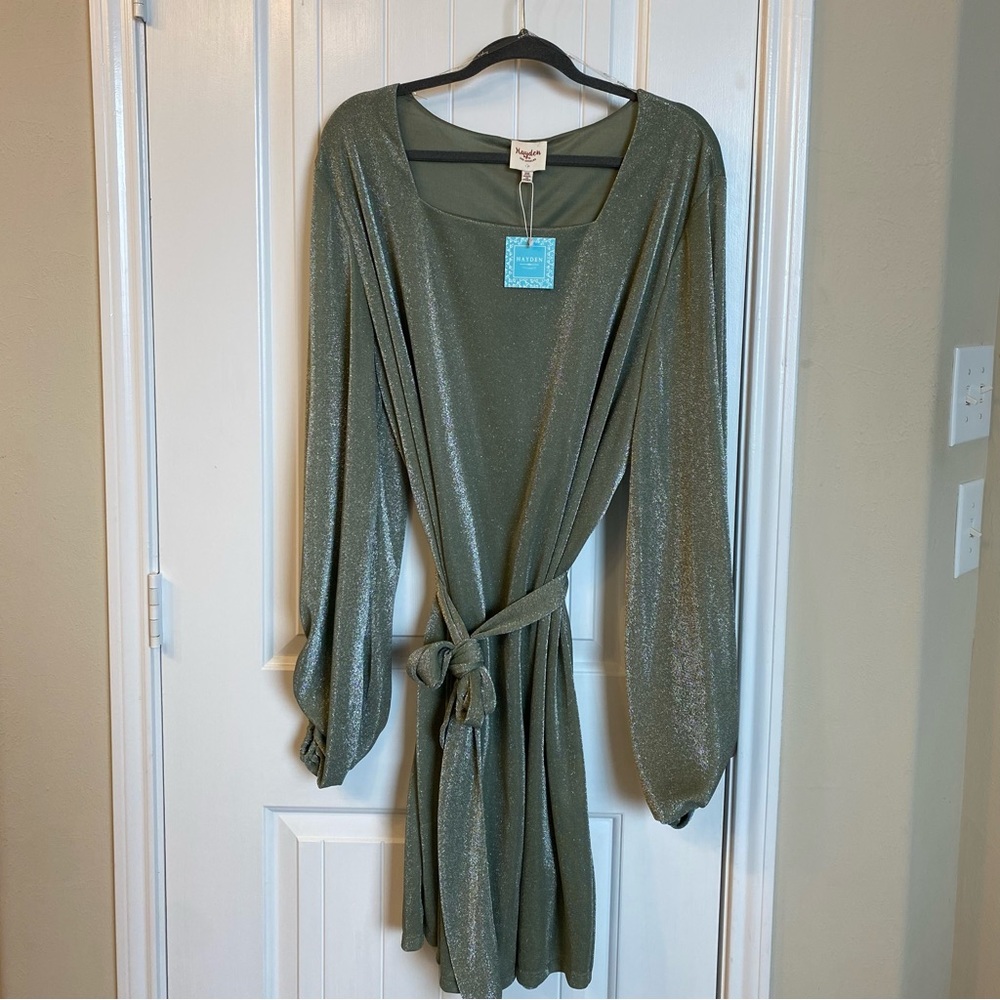 Hayden Los Angeles Longsleeve Short Dress - Green Gitz